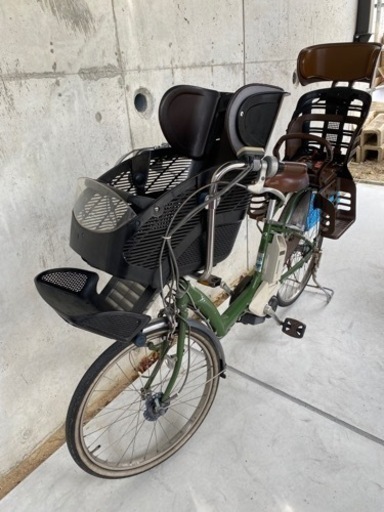 終了）電動自転車 ブリヂストン 3人乗り 前後子供乗せ