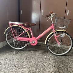 【かわいい】子ども用　22インチ　自転車　ピンク