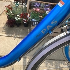 ヤマハパス電動アシスト26インチ キャンディブルー綺麗な車体です