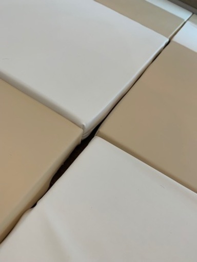 プレイマット　200×250cm(100×150の2枚セット)  ホワイト　ベージュ