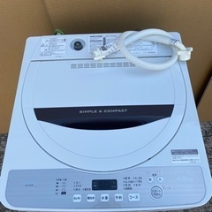 SHARP 洗濯機 ES-GE4B 2018年 4.5kg●E024W019