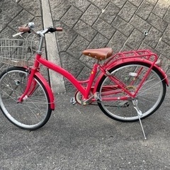 自転車　24インチ　赤色