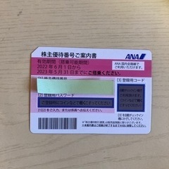 【ANA】株主優待券　2枚セット可能です。