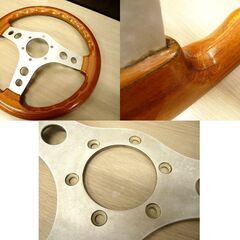 ハンドル ウッド ステアリング オバ OBA オバハン 直径 約32.5cm 中古 