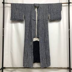 🔷🔶🔷WNY2/93 逸品 徳島県阿波天然藍染 灰汁発酵建 阿波藍製造技術無形文化財 加藤輝夫 小紋 着物 藍染 藍造り選定無形文化財 ※シワあり🔷🔶🔷