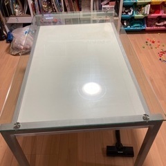 【ネット決済】ガラス天板テーブルセット