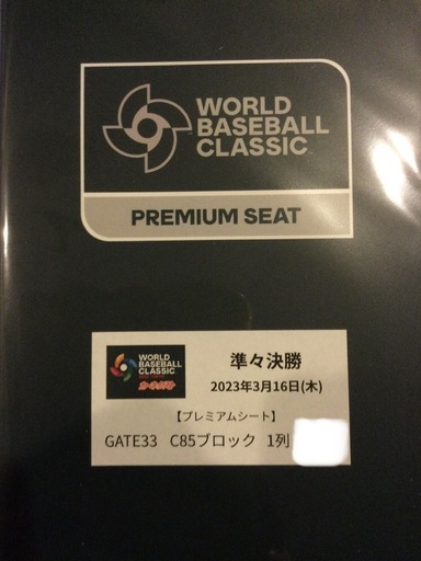 WBC ３月１６日東京ドーム一日券１枚 - チケット
