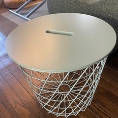 IKEA サイドテーブル　スチールバスケット
