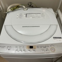 SHARP 全自動洗濯機 2019年製
