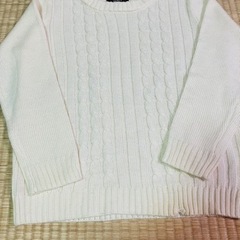 キッズ白の長袖ニットセーター140cm
