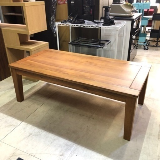 天然木 ローテーブル 木製 センターテーブル コーヒーテーブル 机 座卓 ブラウン 長方形
