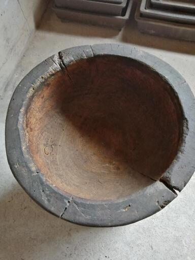 一刀彫木臼 古民具