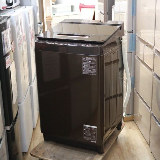 364)東芝 全自動洗濯機 AW-12XD7 大容量12.0kg ZABOON ザブーン 2018年製 簡易乾燥機能付き ボルドーブラウン TOSHIBA