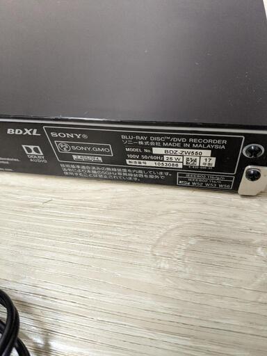 SONY ソニー ブルーレイディスクレコーダー BDZ-ZW550 ブルーレイ