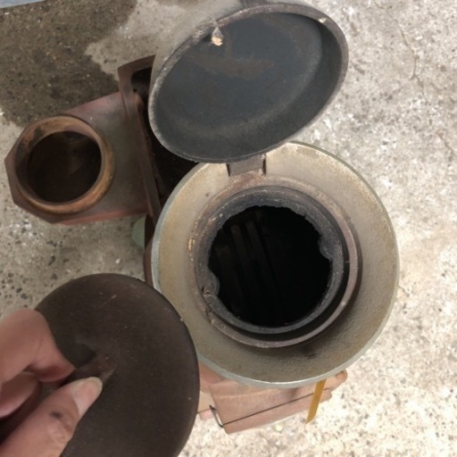 薪ストーブ 石炭ストーブ 昭和レトロ アンティーク フクロク レンガ色