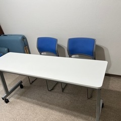 【3月20日まで無料】会議テーブル ホワイト3台【椅子6脚つき】