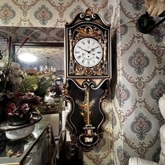 アンティーク家具　時計　木彫り振り子時計
