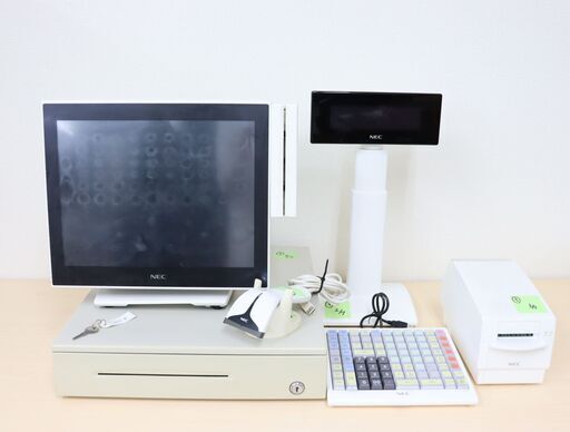 【ヤ取終了4/20】≪W870-③≫ 通電OK NEC/エヌイーシー ツインポス一式 5500Ci/PWPY221W03 ドロア/キーボード/レシートプリンタ等 レジスタ 現状品/難あり