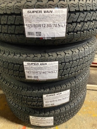 145/80R12・80/78N LT・145R12 6PR同サイズ・新品タイヤ+アルミ