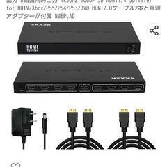 HDMIスプリッタ(分配器)8画面出力　新品　ケーブル2本付