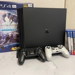 【ネット決済・配送可】PS4 Pro 1TB モンハン同伴　美品...