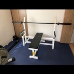 ベンチプレスラックとシャフトとプレートセット