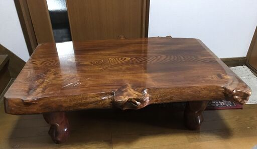 欅 けやき 天然木 無垢 一枚板 高級座卓テーブル 座卓机 現状品!!
