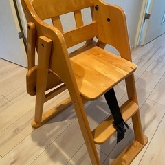木製　子供椅子　ハイチェア　ダイニングチェア