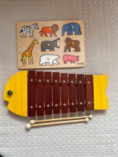 木のおもちゃ 7点セット ボーネルンド シロフォン 積み木 型はめ