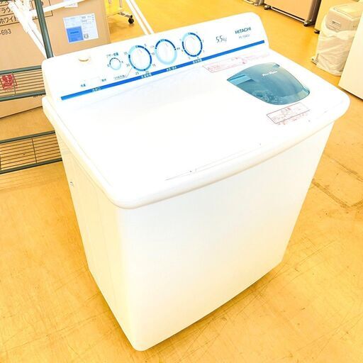 4/7日立/HITACHI 二層式洗濯機 PS-55AS2 2018年製 5.5キロ 家電