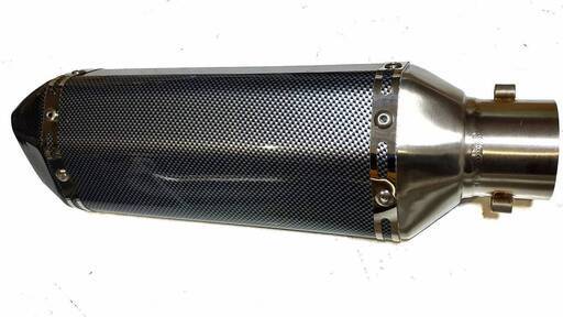 [YZF-R15 V1 V2 エキゾーストパイプ ステンレスエキパイ]　[カーボンフェイク　スリップオンマフラー サイレンサー 370SCF 全長37㎝]