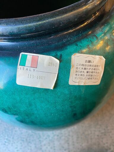 新品未使用 イタリア製傘立て 壺型 グリーン