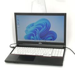 送料無料 保証付 日本製 15.6型 ノートパソコン 富士通 A574/K 中古良品 第4世代 Celeron 4GB DVDRW テンキー付 Windows11 Office 即使用可.