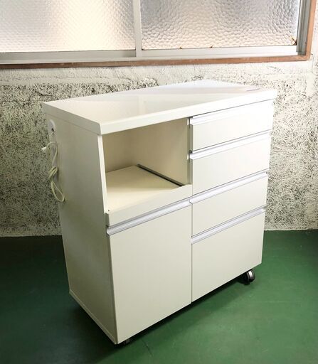 ★綺麗★ ホワイト キッチンボード 900x480x1000mm キッチンカウンター レンジボード 食器棚