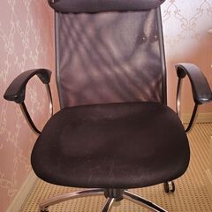 椅子　黒　デスクチェア　ヘッドレスト　布メッシュ　ロッキングチェア　