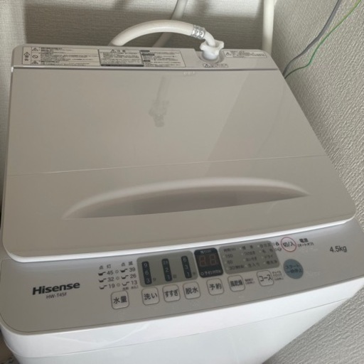 【1年のみ使用美品】Hisense ハイセンス 全自動洗濯機 2021年製 HW-T45F 4.5kg