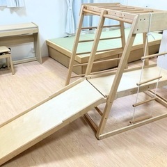 【取引決定】木製滑り台　ジャングルジム　遊具