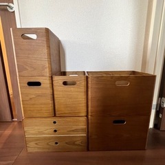 ニトリ　収納ボックス　木製