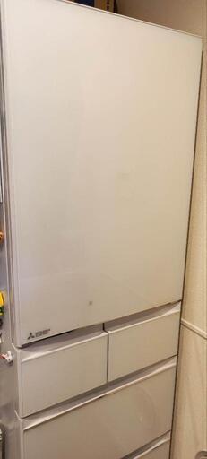三菱電機 5ドア冷蔵庫(455L) Bシリーズ クリスタルピュアホワイト（右開き） MR-B46F-W