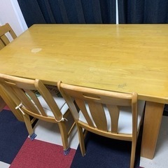 【ネット決済】テーブル、椅子×3