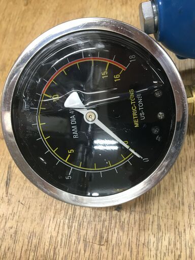 １円～　卓上式メーター付き油圧プレス10ton　THM017 卓上式メーター付き油圧プレス10ton 青 THM017