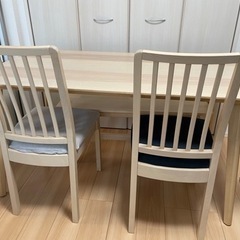 IKEA ダイニングテーブル　チェア2脚　ベンチ