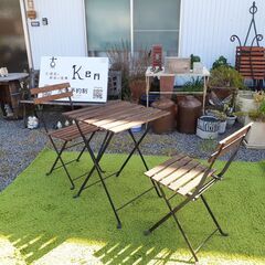 IKEA イケア テーブル＆チェア2脚 屋外用　/UJ-0491 1F