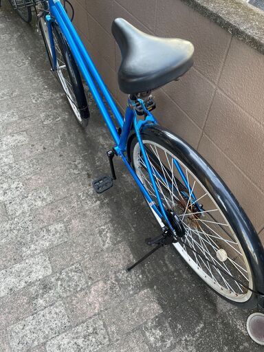 リサイクルショップどりーむ荒田店　No624 エコNo15844H 自転車　シティサイクル　２７インチ　綺麗な青♪　LEDライト付き♪　シンプルで乗りやすい♪