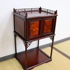 F1262 唐木 棚 瓢 透し 茶棚 器局 瓢箪 透し 茶道具 煎茶道具 器局/器局棚 透かし彫り 茶道/茶道具 煎茶器局/煎茶道具 飾り棚/棚