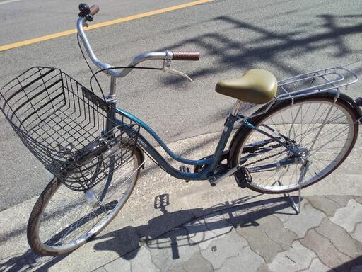♪ジモティー特価♪ＬＥＤオートライト・ステンレス製ハンドル・特大サイズ前かご　26型リサイクル自転車