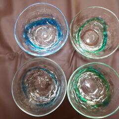 琉球ガラス　デザート皿　４つセット　おまけあります