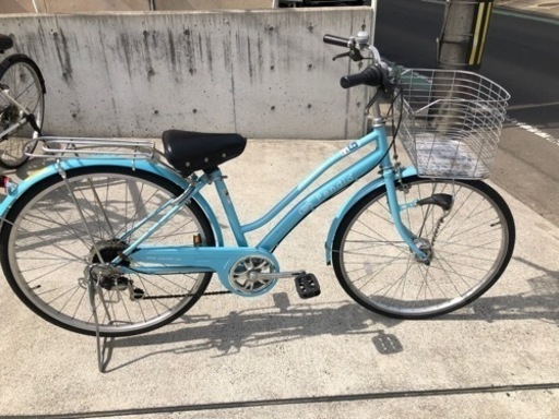 26インチ 6段変速 ブルー 自転車 シティサイクル 通勤 通学 中古 ...