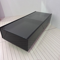 IDC大塚家具 漆黒のガラスセンターテーブル リビングテーブル