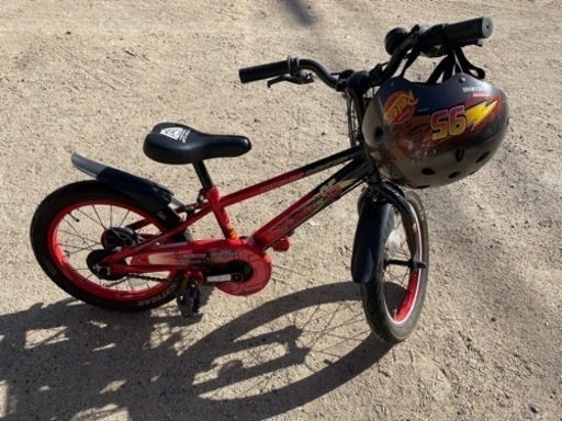 カーズ自転車　16 補助輪有り　カーズヘルメット付き(幼児用S)